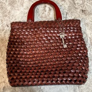 Fossil Woven Leather Purse